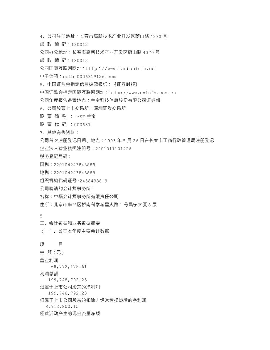 000631_2008_＊ST兰宝_2008年年度报告_2009-03-27.txt_第3页