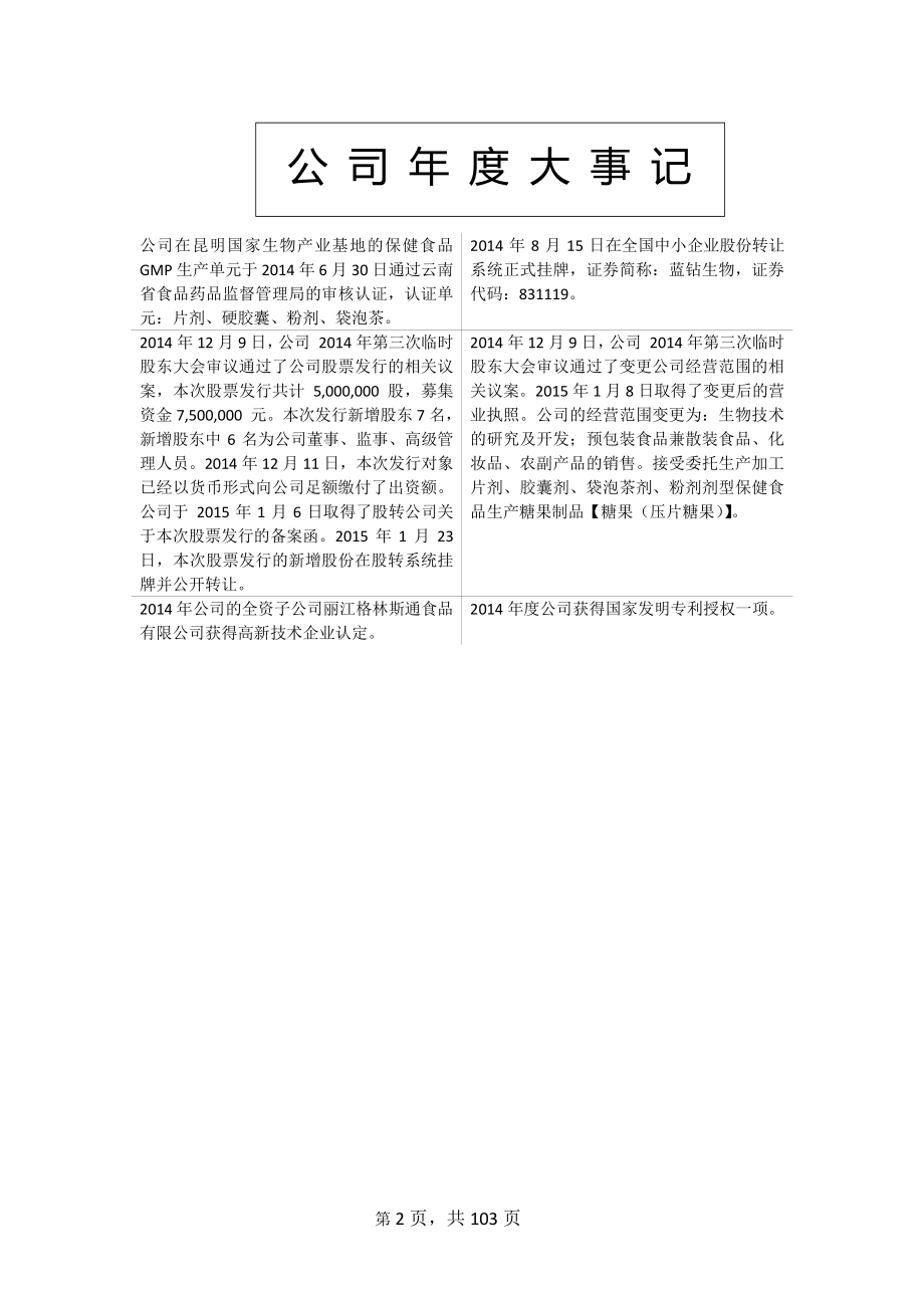 831119_2014_蓝钻生物_2014年年度报告_2015-03-30.pdf_第2页