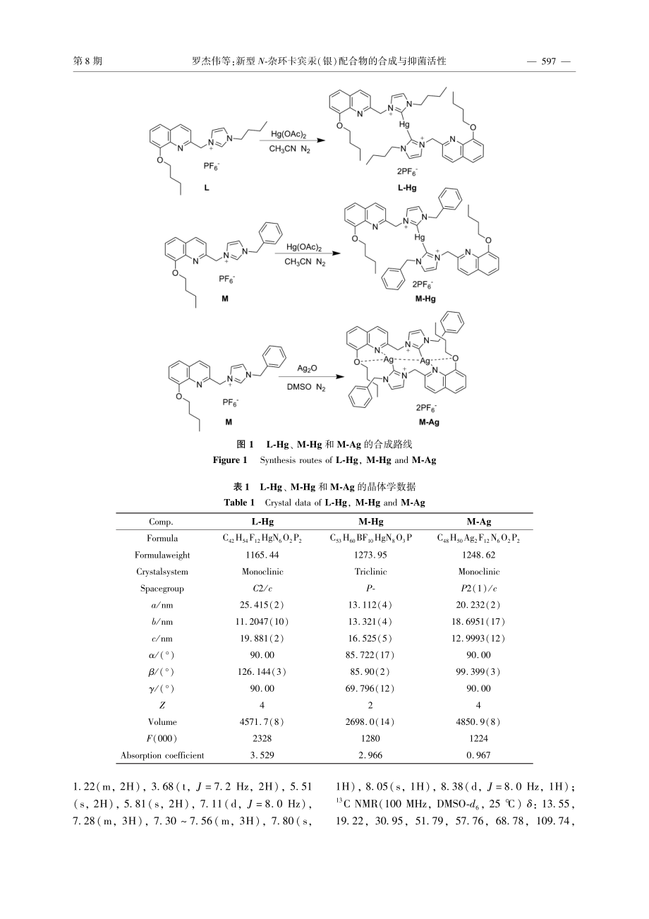 新型N-杂环卡宾汞%28银%29配合物的合成与抑菌活性.pdf_第3页