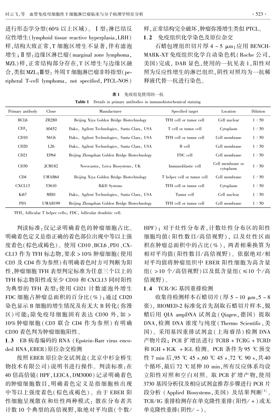 血管免疫母细胞性T细胞淋巴瘤临床与分子病理学特征分析.pdf_第3页