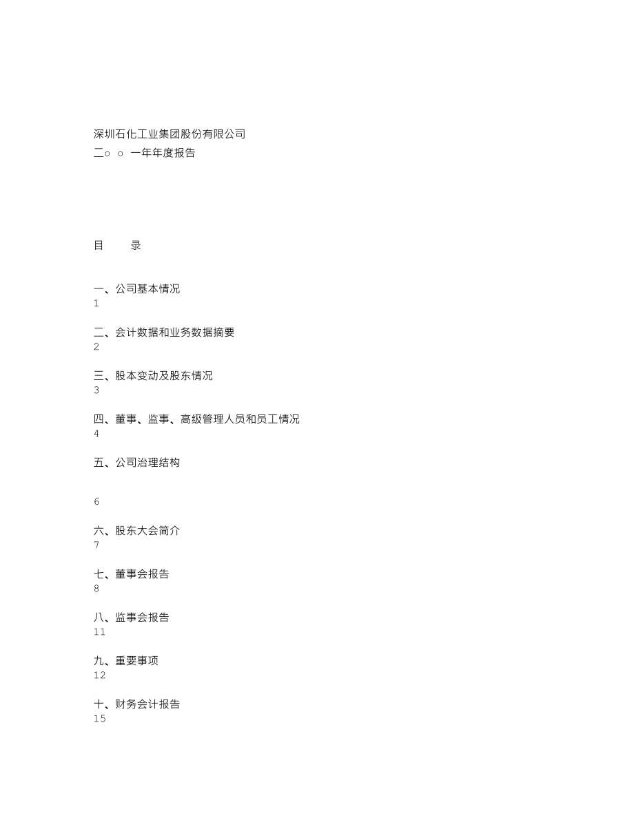 000013_2001_＊ST石化A_深石化2001年年度报告_2002-04-29.txt_第1页