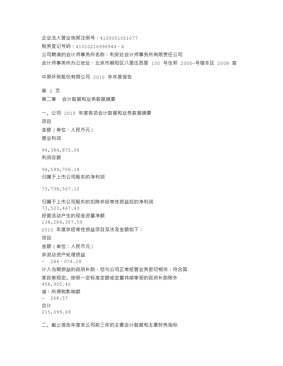 000544_2010_中原环保_2010年年度报告_2011-03-30.txt_第3页