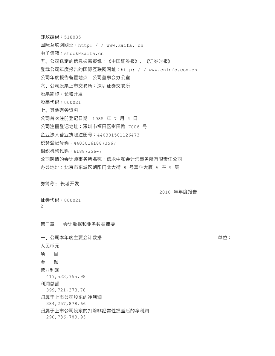 000021_2010_长城开发_2010年年度报告_2011-03-30.txt_第3页