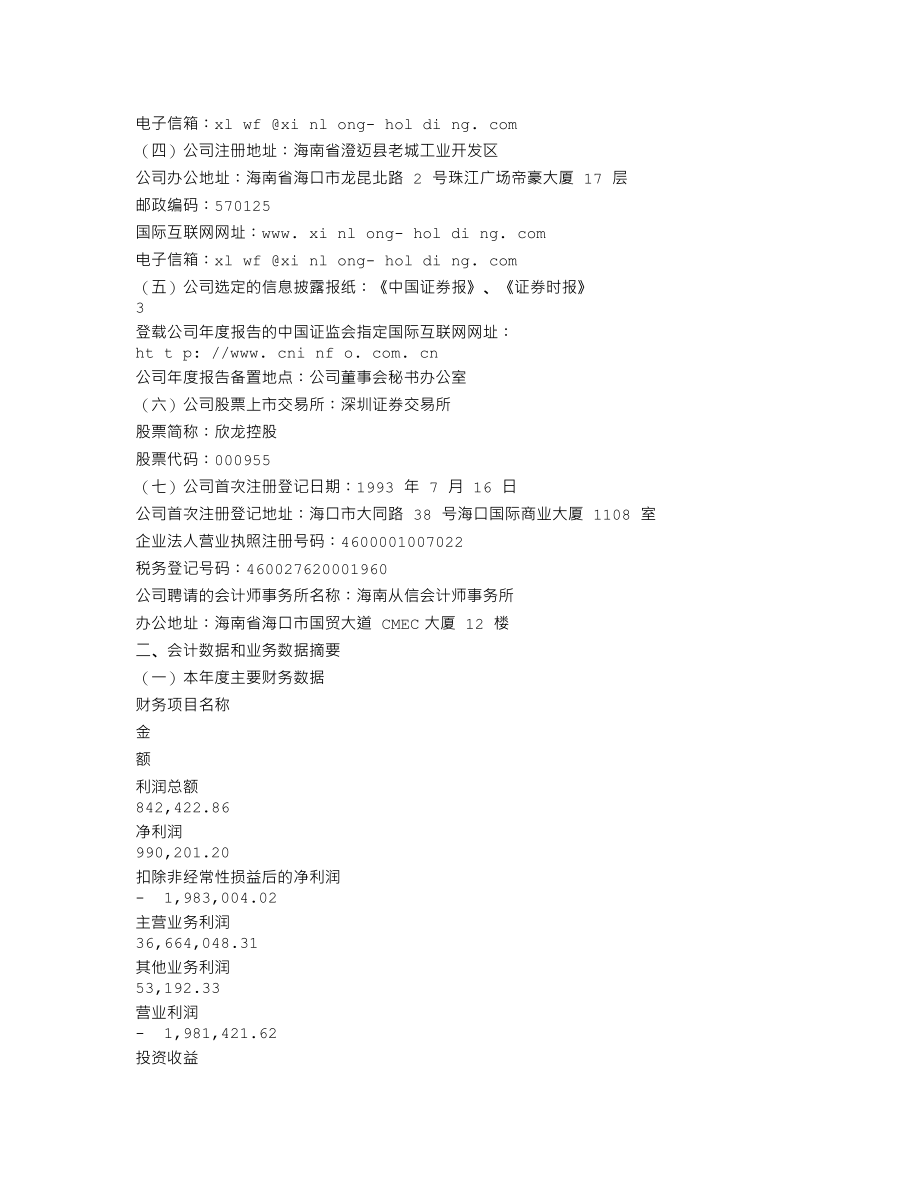 000955_2006_欣龙控股_2006年年度报告_2007-04-16.txt_第3页