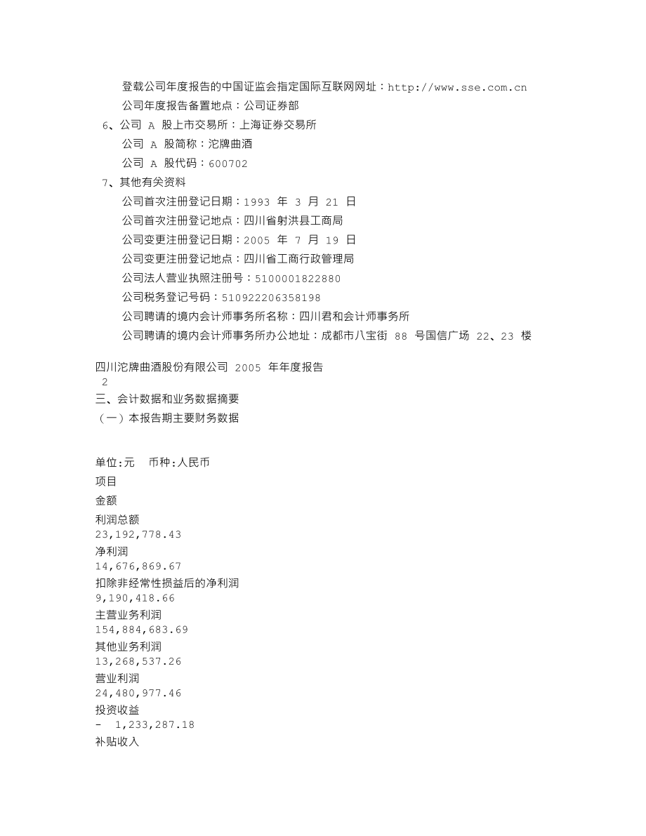 600702_2005_舍得酒业_G沱牌2005年年度报告_2006-04-12.txt_第3页