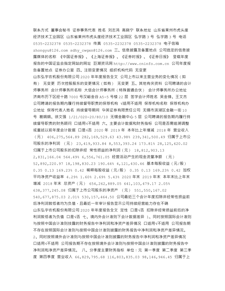 002890_2020_弘宇股份_2020年年度报告_2021-04-15.txt_第2页