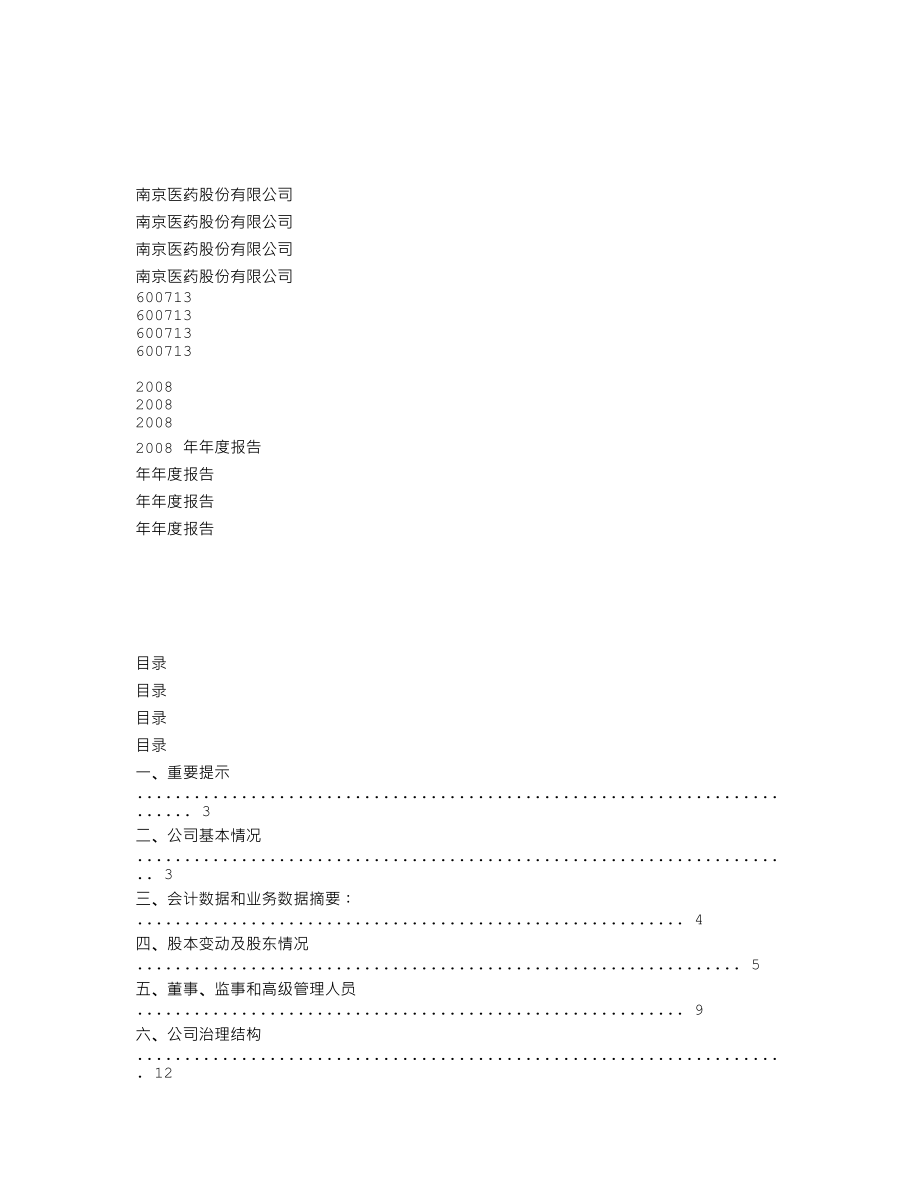 600713_2008_南京医药_2008年年度报告_2009-03-26.txt_第1页