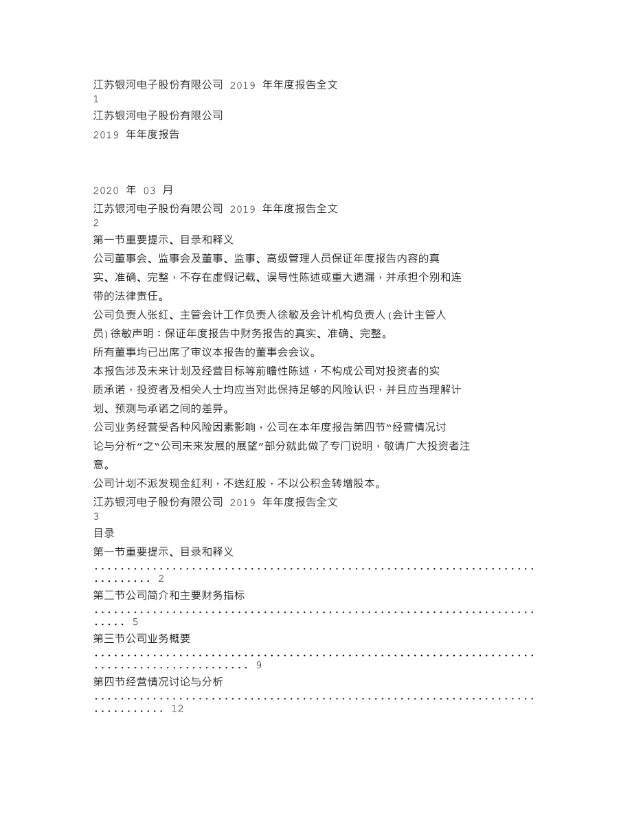 002519_2019_银河电子_2019年年度报告_2020-03-19.txt_第1页