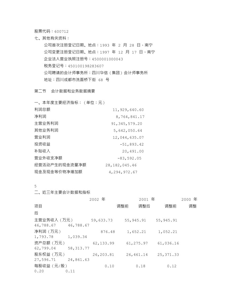 600712_2002_南宁百货_南宁百货2002年年度报告_2003-04-27.txt_第3页