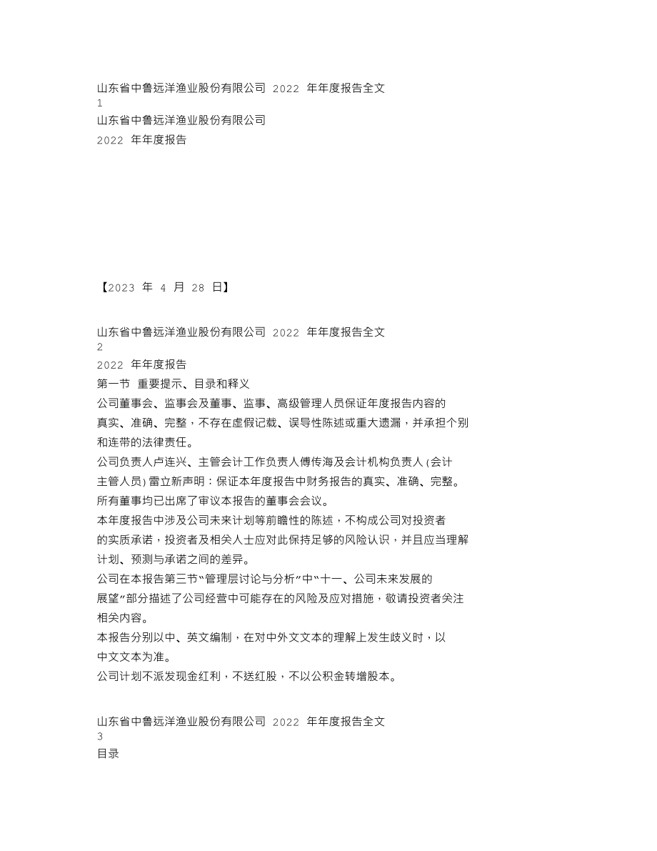 200992_2022_中鲁Ｂ_2022年年度报告_2023-04-27.txt_第1页