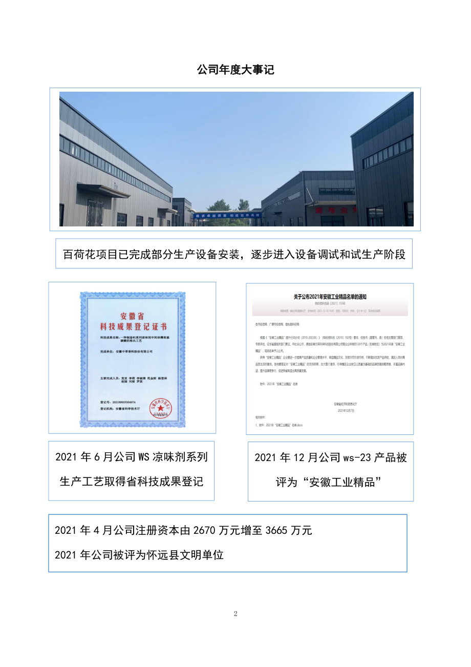 870800_2021_中草香料_2021年年度报告_2022-11-24.pdf_第2页