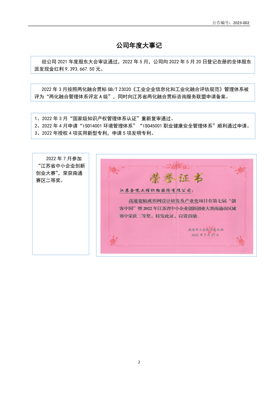 832334_2022_金呢股份_2022年年度报告_2023-04-06.pdf_第2页