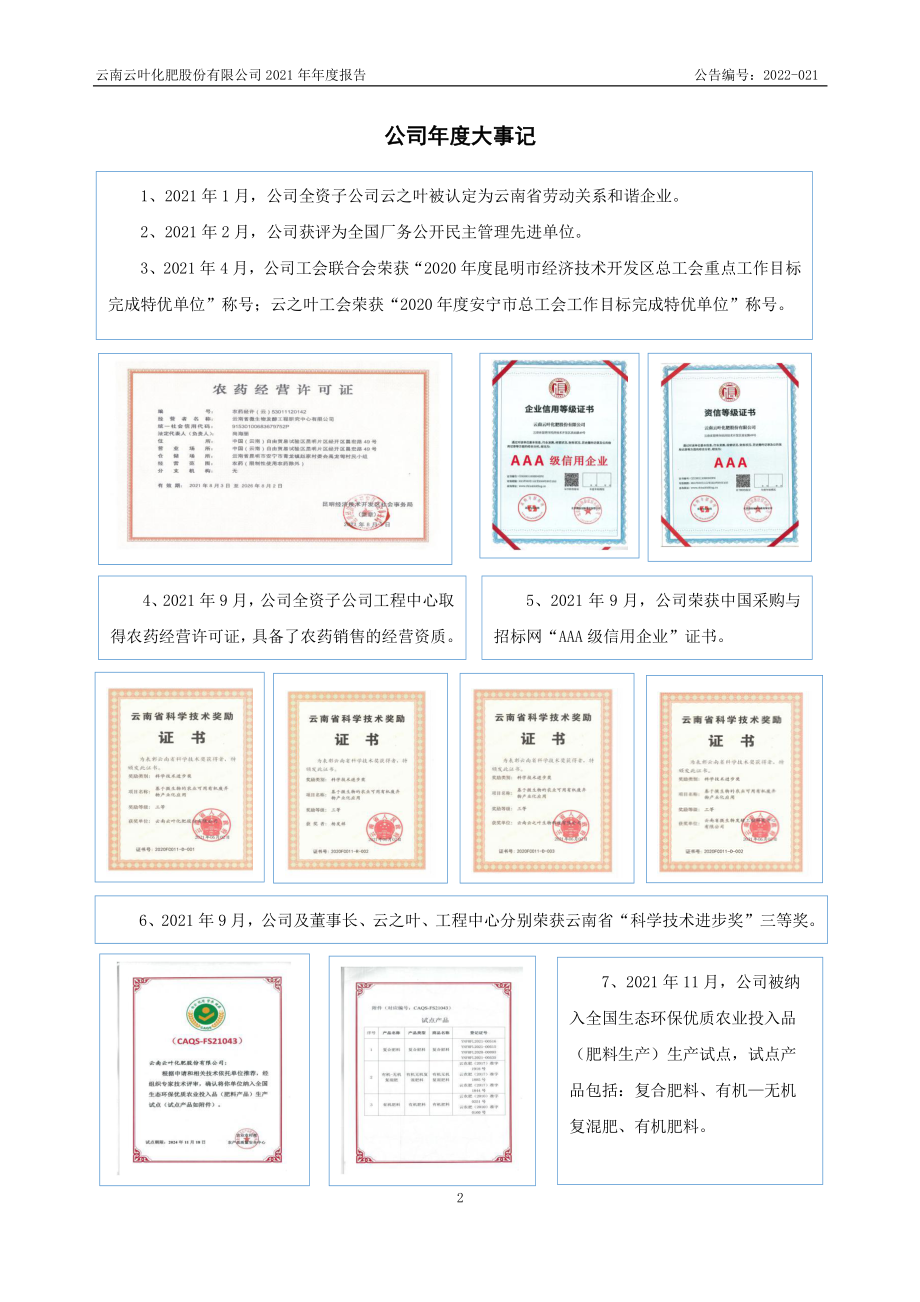 831663_2021_云叶股份_2021年年度报告_2022-03-29.pdf_第2页