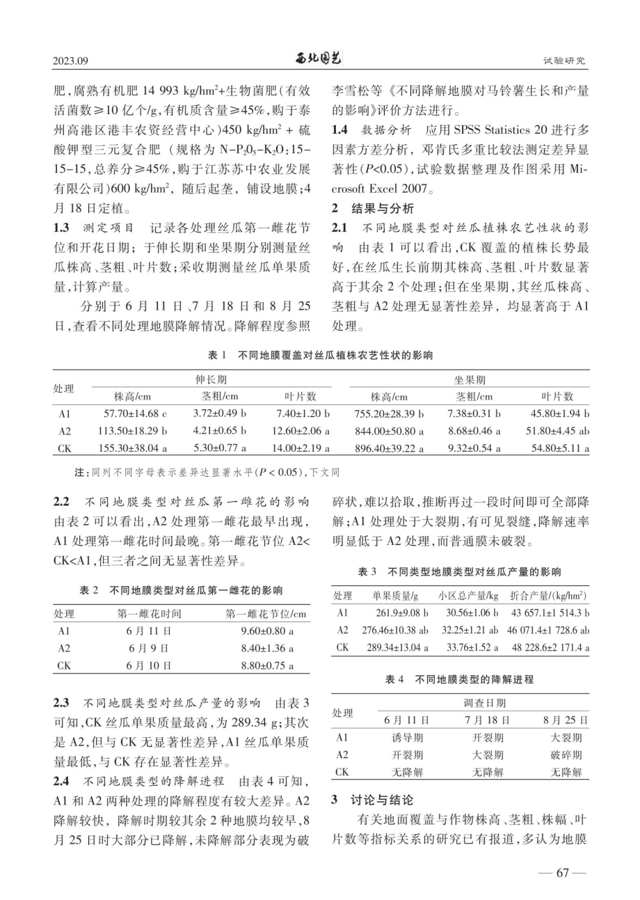 不同地膜类型对大棚丝瓜生长的影响.pdf_第2页