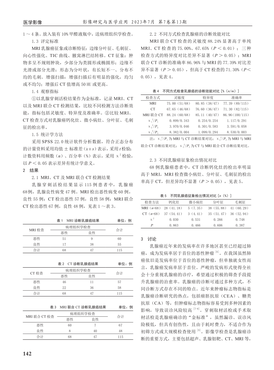 MRI联合CT用于临床乳腺癌的诊断价值分析.pdf_第2页