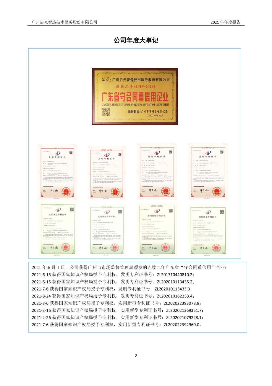 835135_2021_启光智造_2021年年度报告_2022-03-28.pdf_第2页