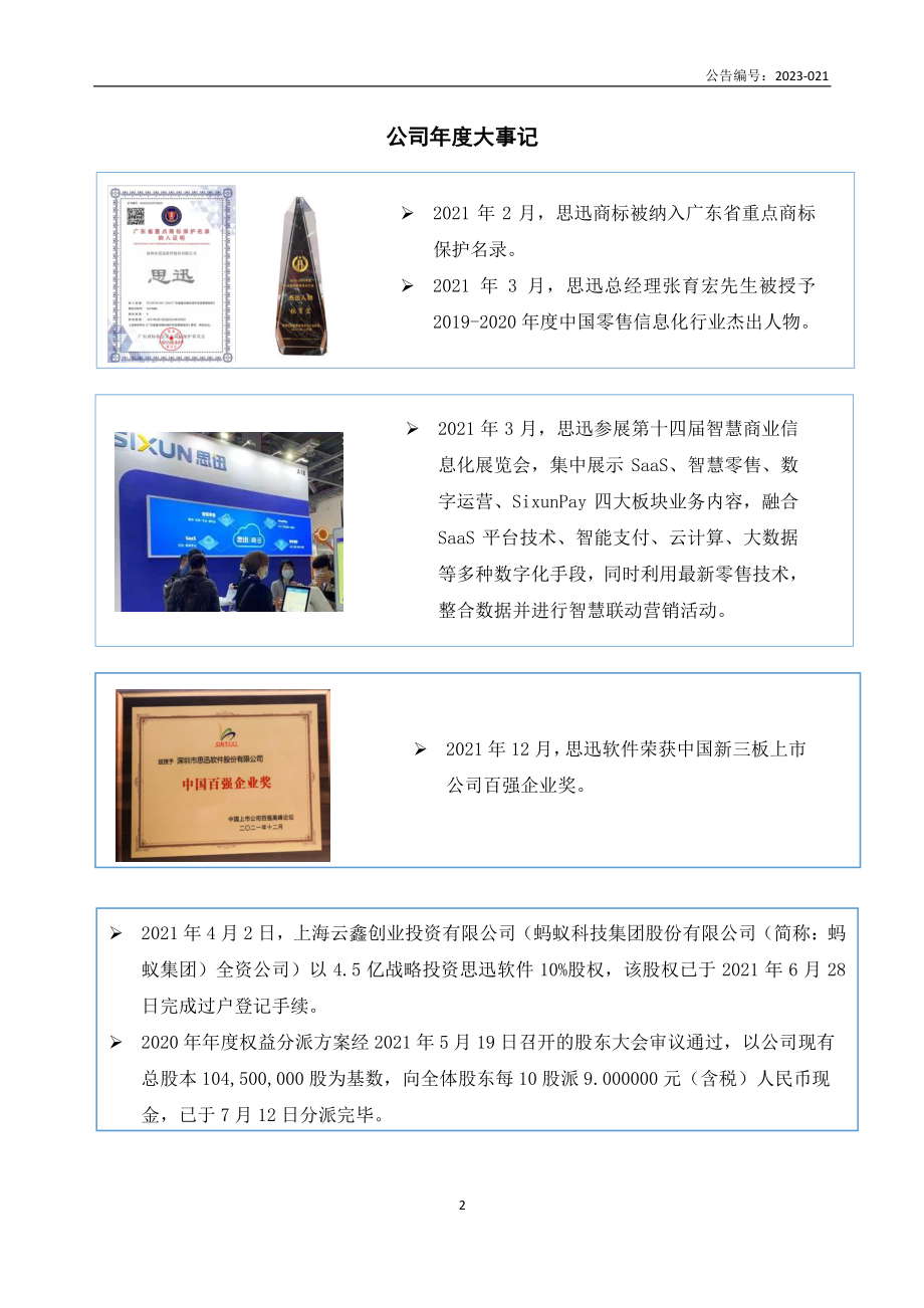 838758_2021_思迅软件_2021年年度报告_2023-03-15.pdf_第2页