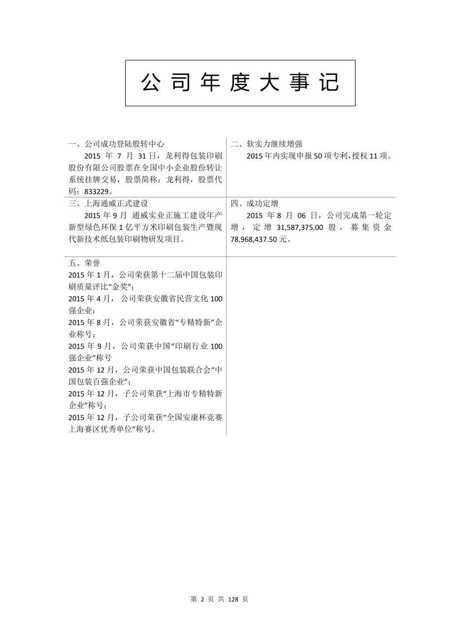 833229_2015_龙利得_龙利得包装印刷股份有限公司2015年年度报告_2016-04-21.pdf_第2页