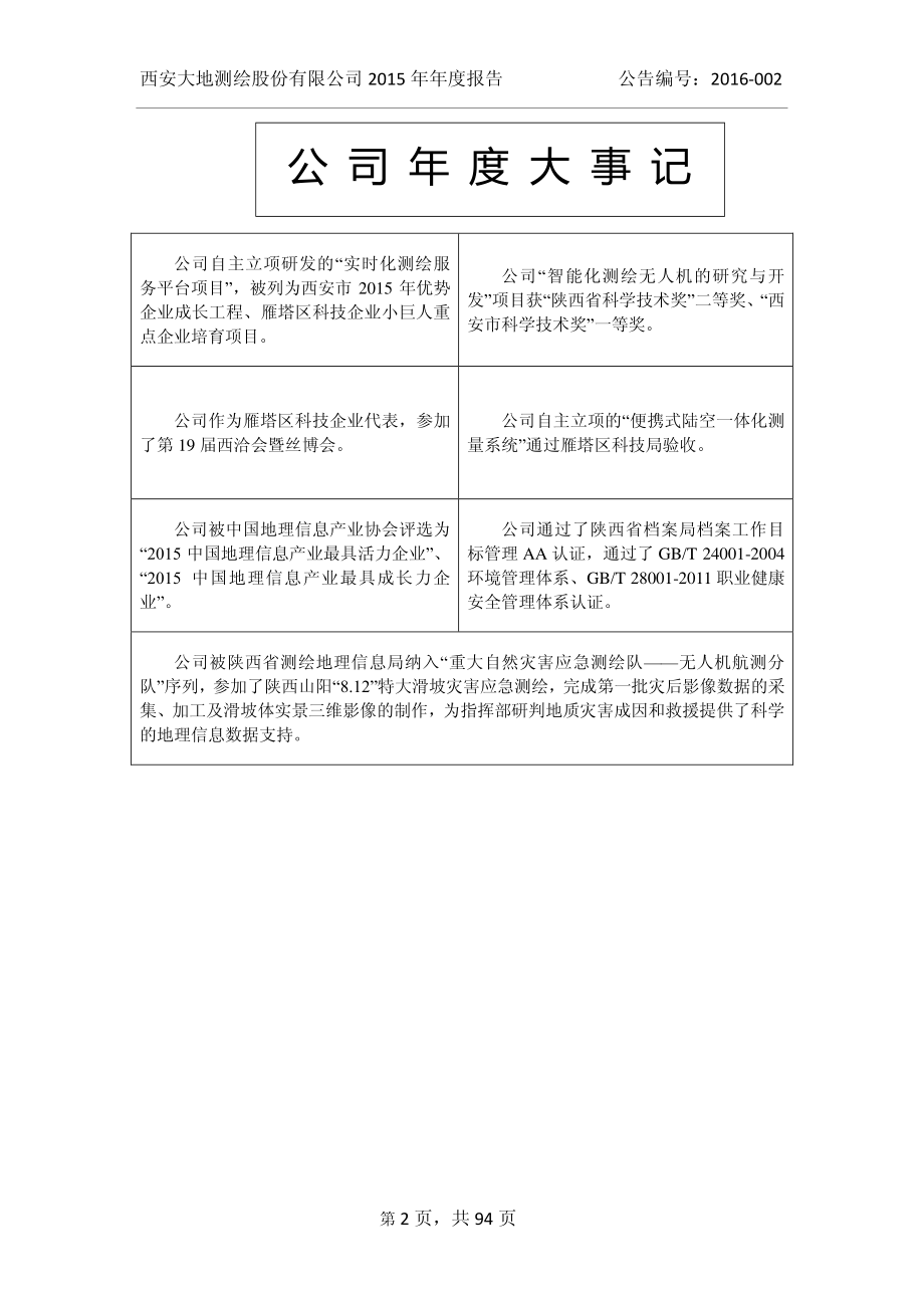 836742_2015_大地测绘_2015年年度报告_2016-04-25.pdf_第2页