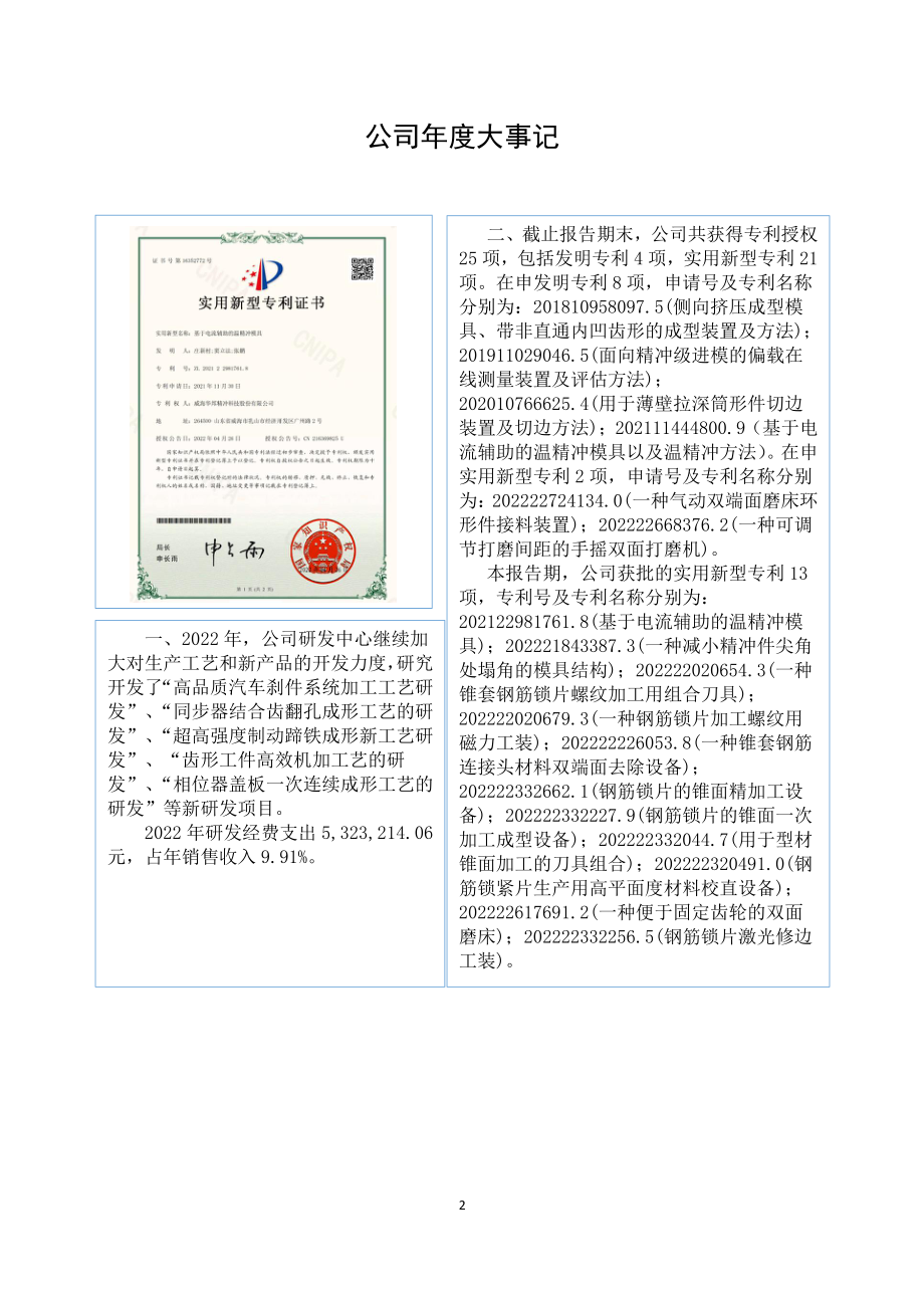 833693_2022_华邦科技_2022年年度报告_2023-04-18.pdf_第2页