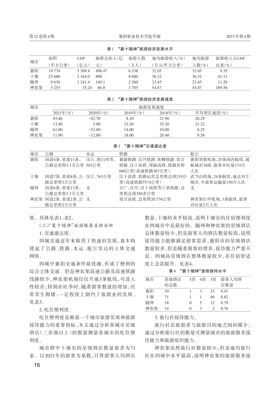 “襄十随神”各城市文旅发展结构性差异与一体化融合发展研究.pdf_第2页