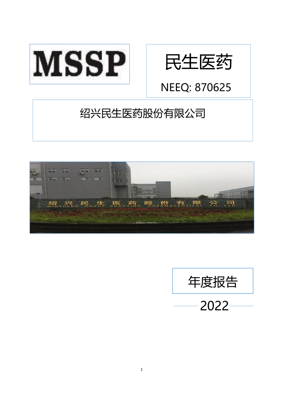 870625_2022_民生医药_2022年年度报告_2023-04-23.pdf_第1页