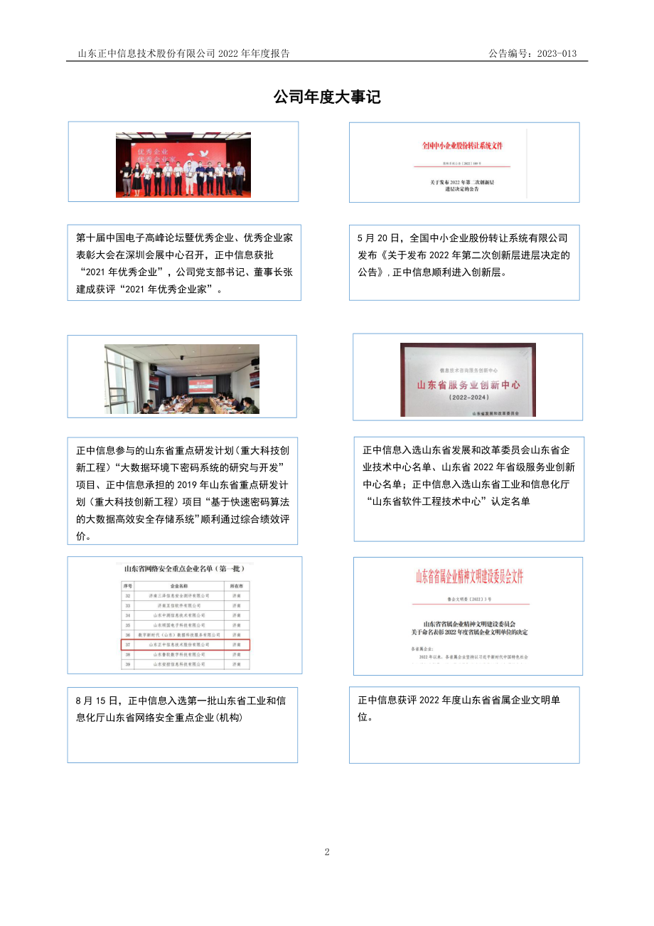 872044_2022_正中信息_2022年年度报告_2023-04-25.pdf_第2页