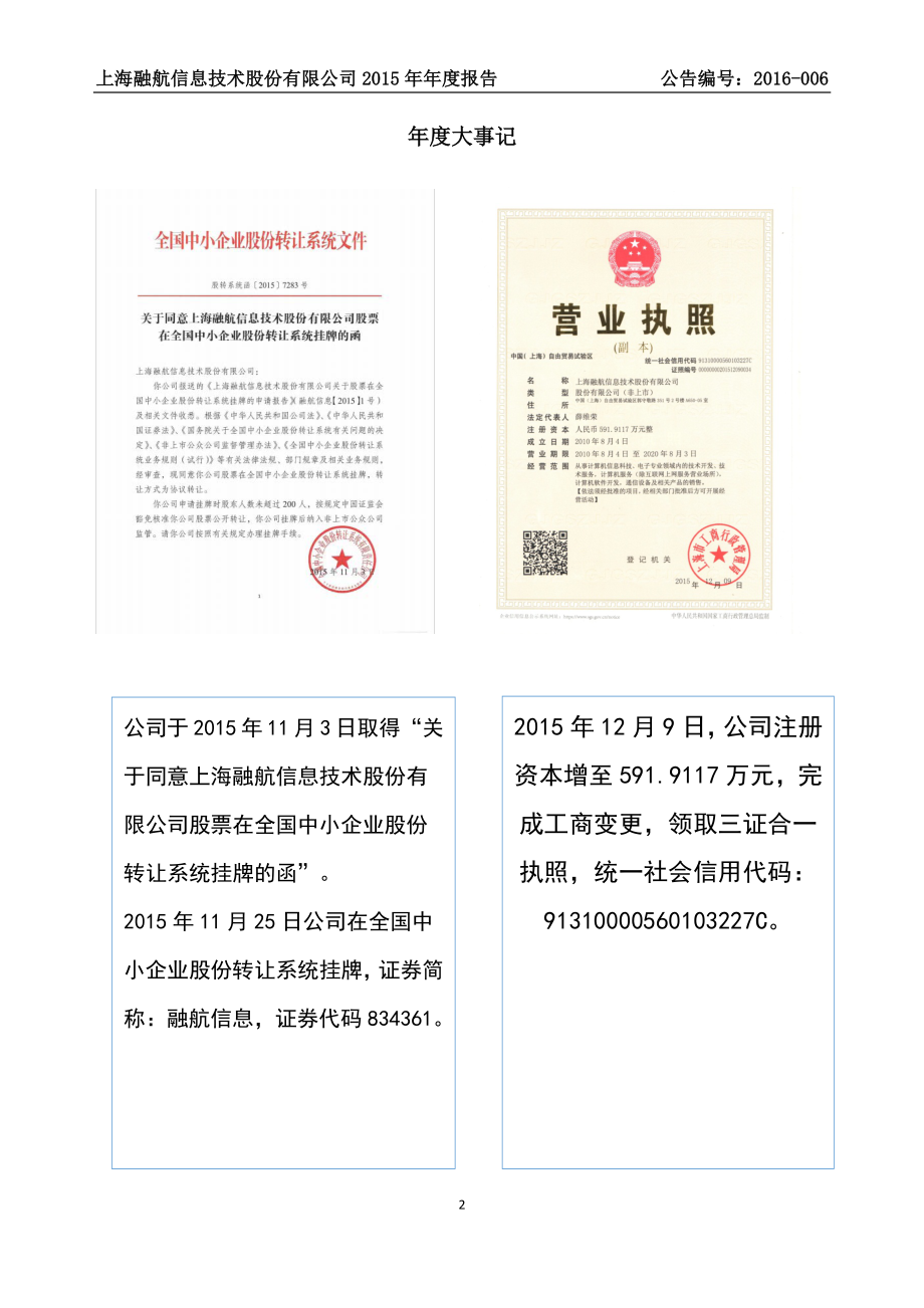 834361_2015_融航信息_2015年年度报告_2016-03-29.pdf_第2页