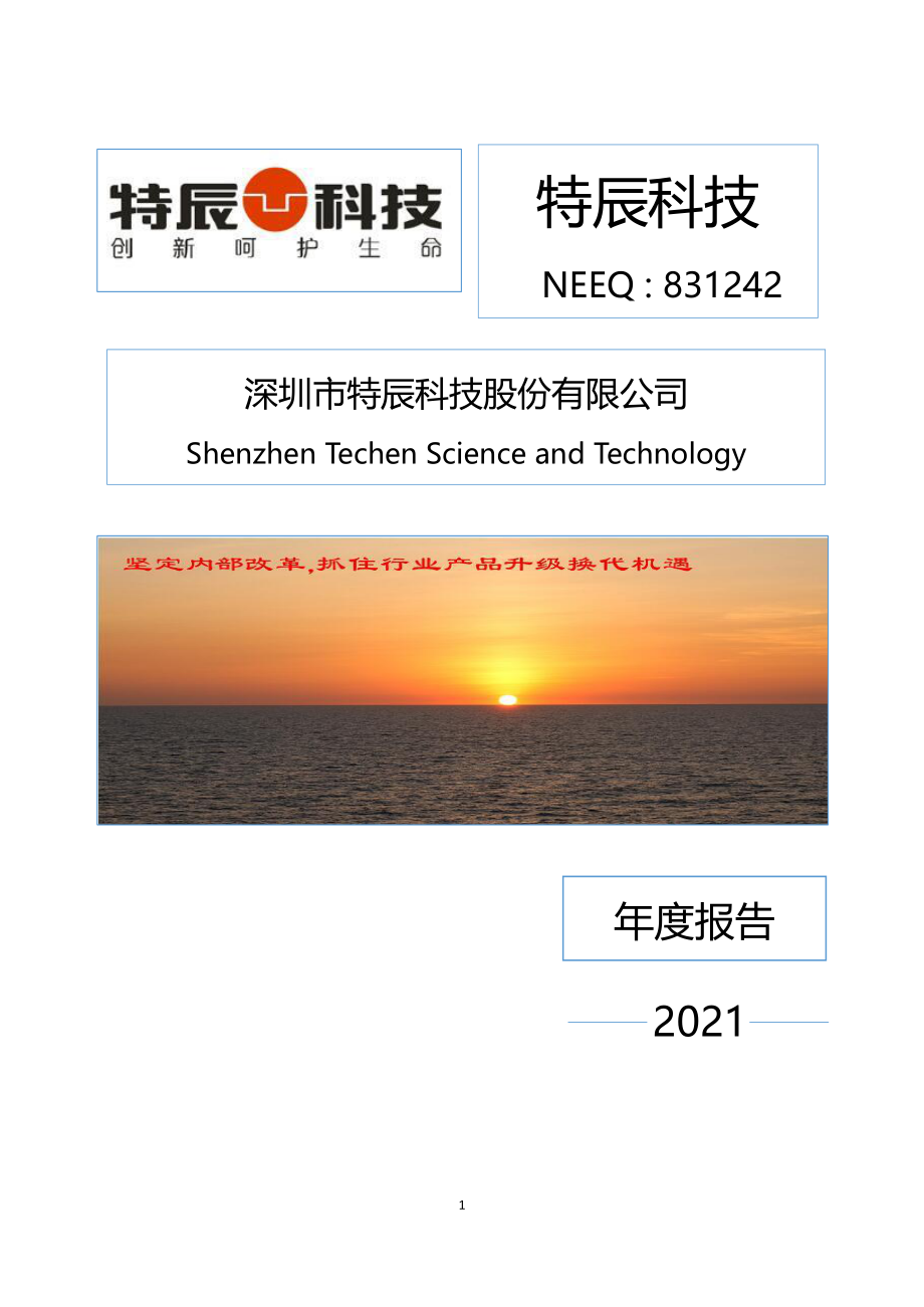 831242_2021_特辰科技_2021年年度报告_2022-06-29.pdf_第1页