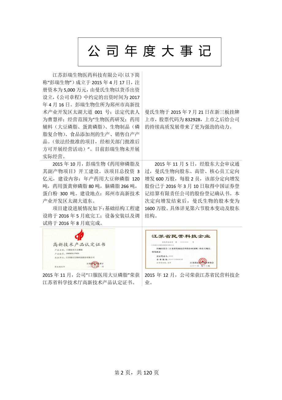 832928_2015_曼氏生物_2015年年度报告_2016-04-25.pdf_第2页