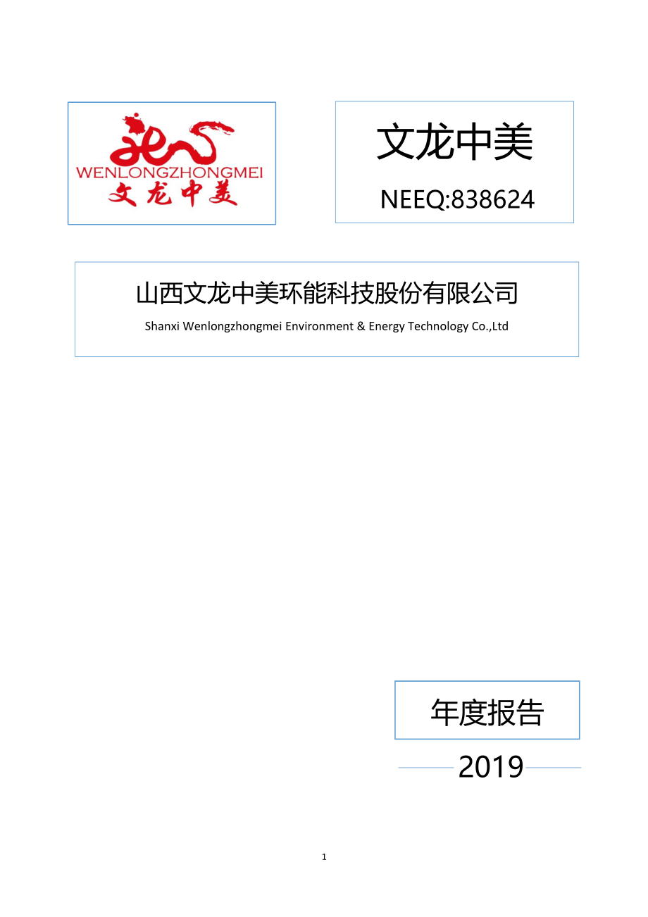 838624_2019_文龙中美_2019年年度报告_2020-03-26.pdf_第1页