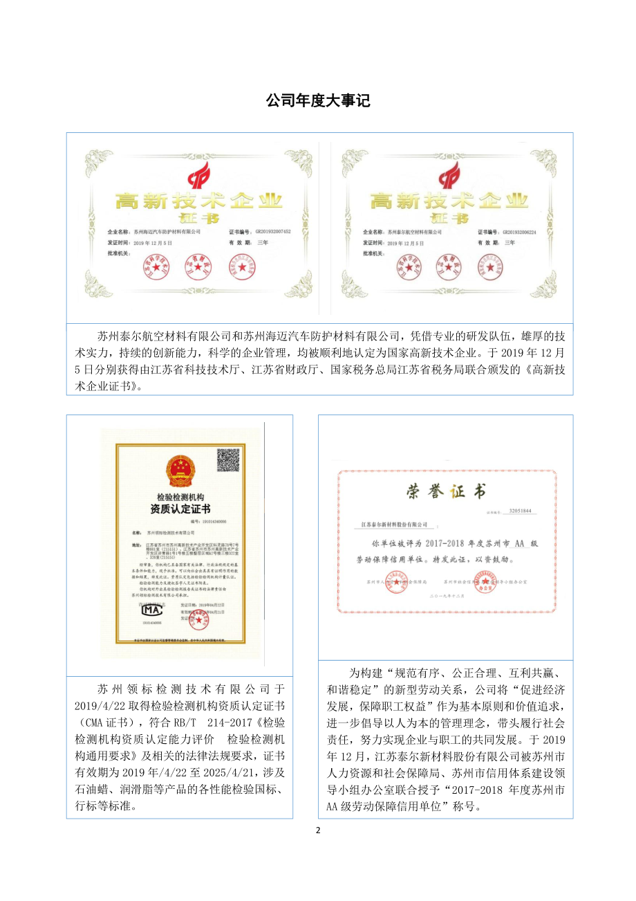 871536_2019_江苏泰尔_2019年年度报告_2020-04-28.pdf_第2页