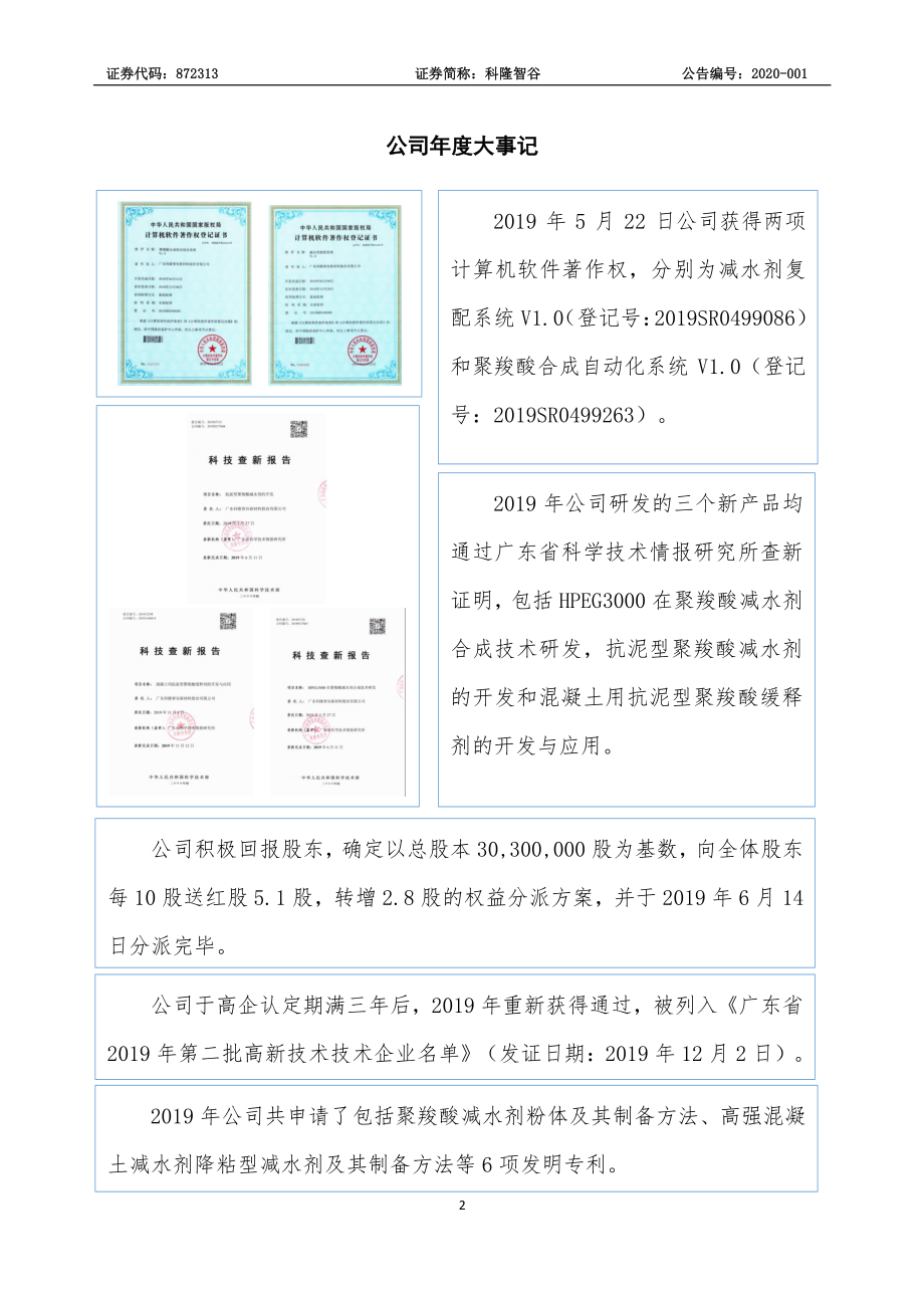 872313_2019_科隆智谷_2019年年度报告_2020-04-23.pdf_第2页