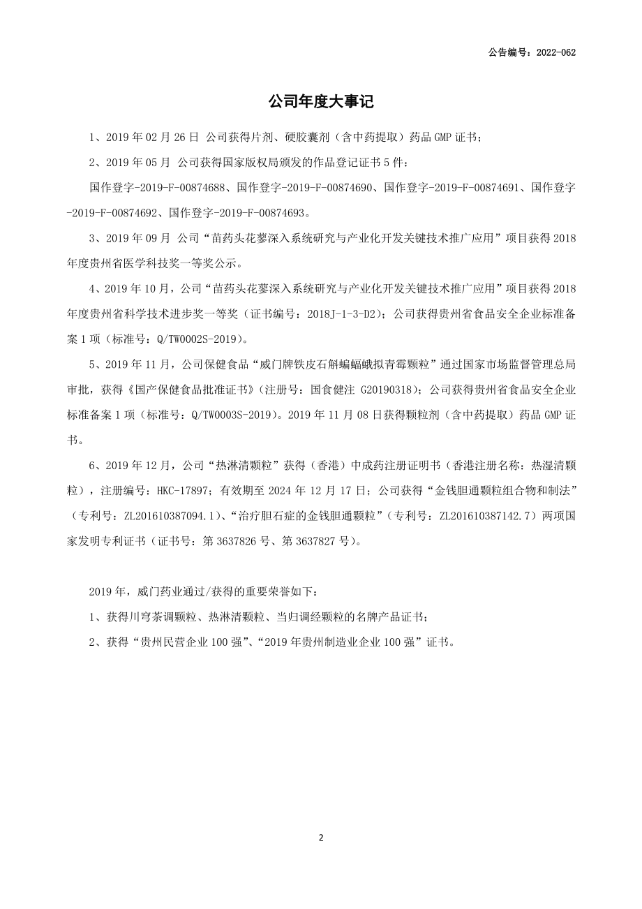 430369_2019_威门药业_2019年年度报告_2022-06-01.pdf_第2页