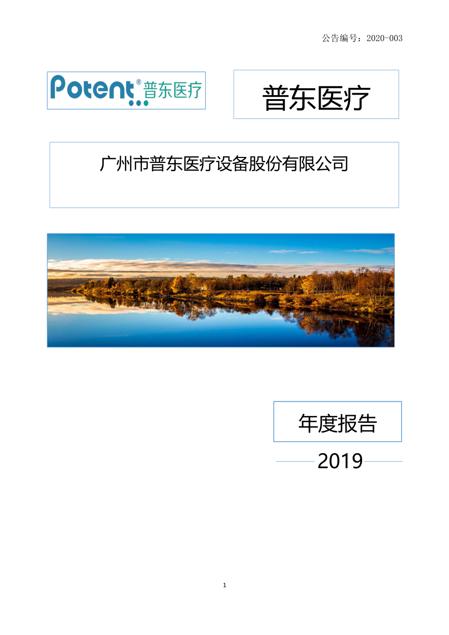 871516_2019_普东医疗_2019年年度报告_2020-04-29.pdf_第1页