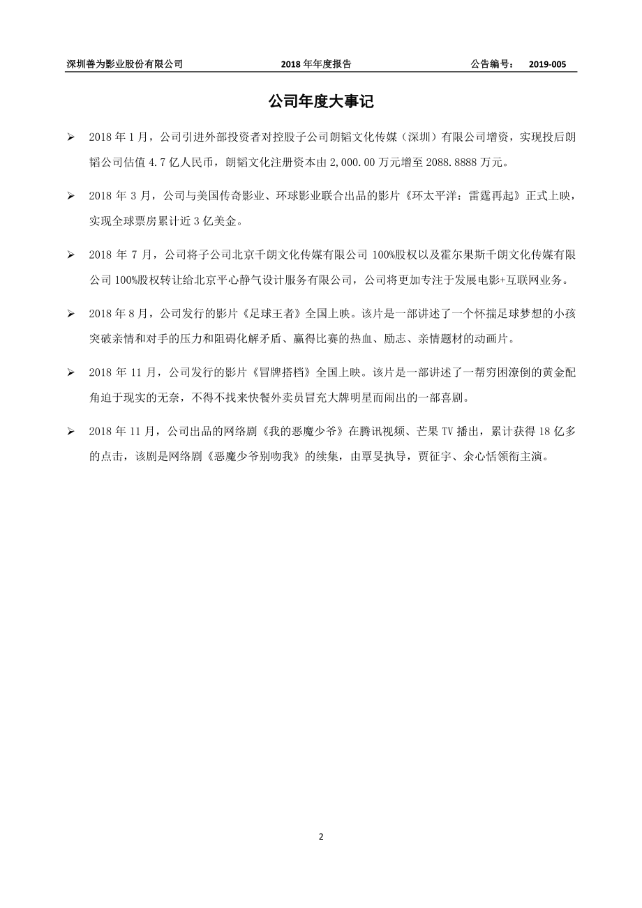 831973_2018_善为影业_2018年年度报告_2019-04-24.pdf_第2页