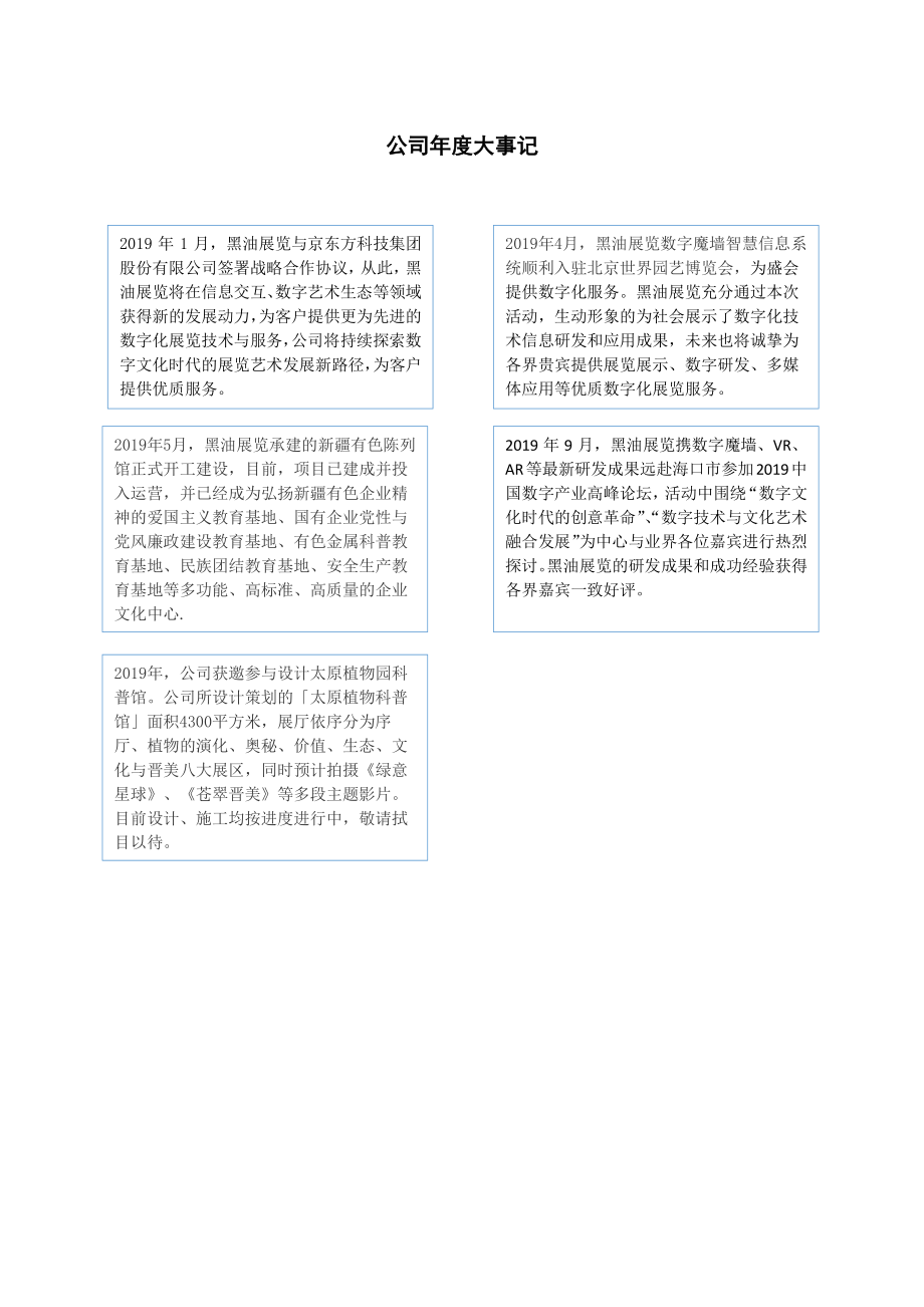 835058_2019_黑油展览_2019年年度报告_2020-06-29.pdf_第2页