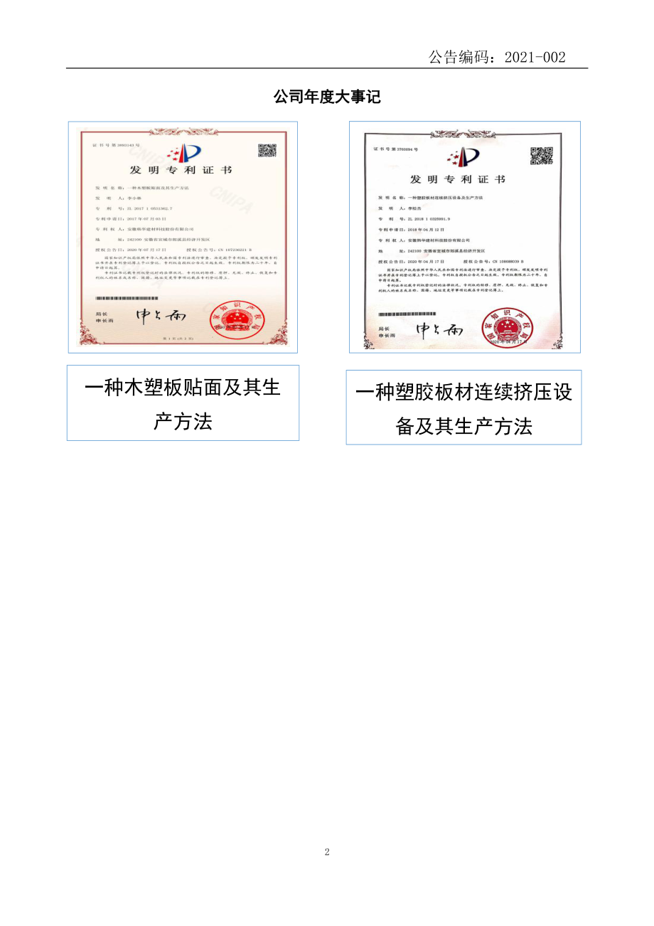 834323_2020_韩华建材_2020年年度报告_2021-04-29.pdf_第2页