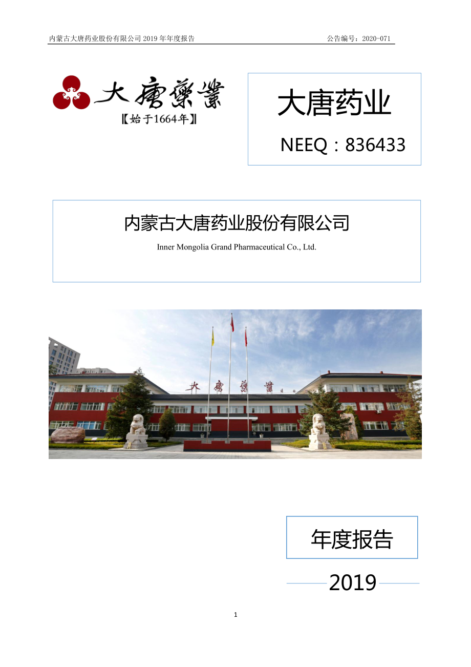 836433_2019_大唐药业_2019年年度报告_2020-06-17.pdf_第1页