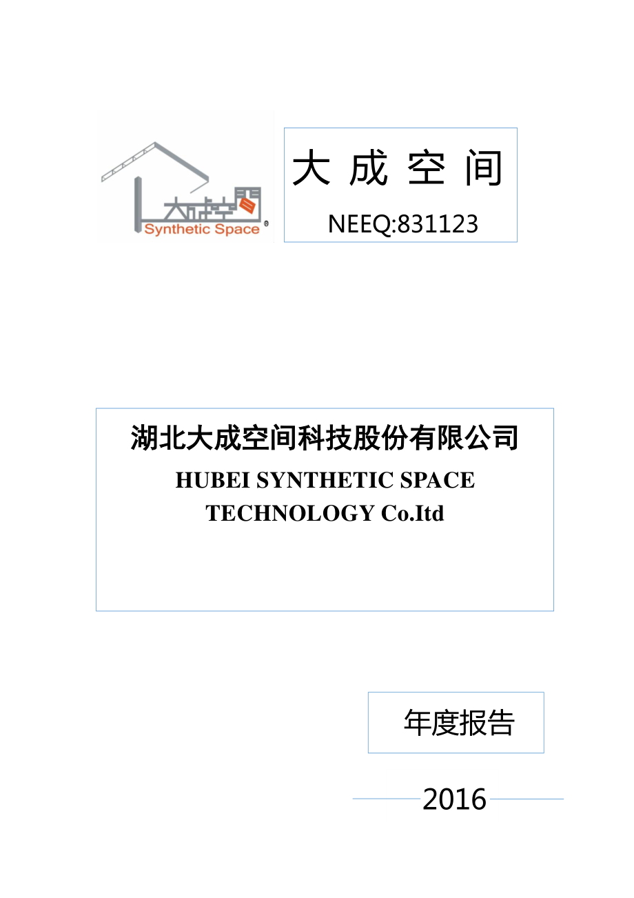 831123_2016_大成空间_2016年年度报告_2017-04-25.pdf_第1页