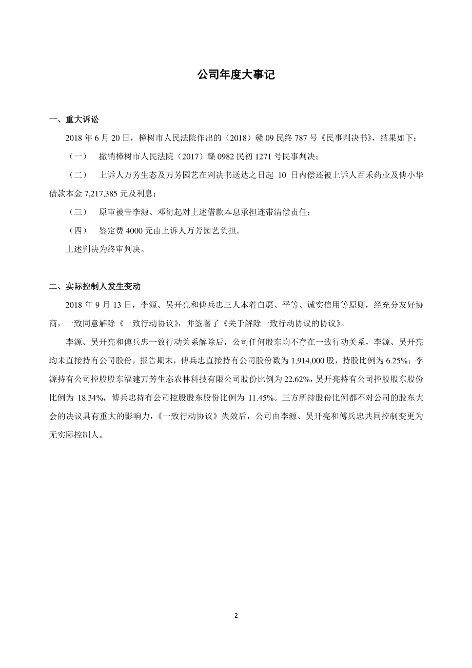 871191_2018_万芳园艺_2018年年度报告[2019-008]_2019-06-27.pdf_第2页