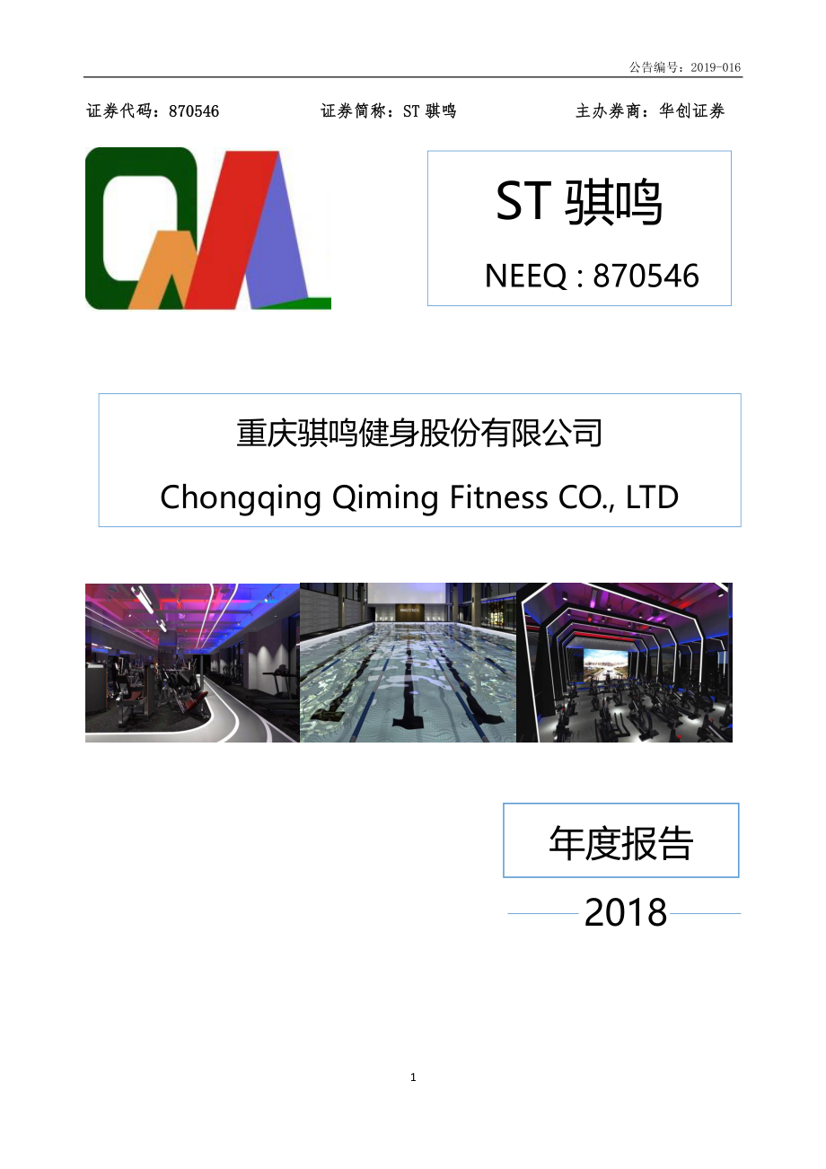 870546_2018_ST骐鸣_2018年年度报告_2019-04-28.pdf_第1页