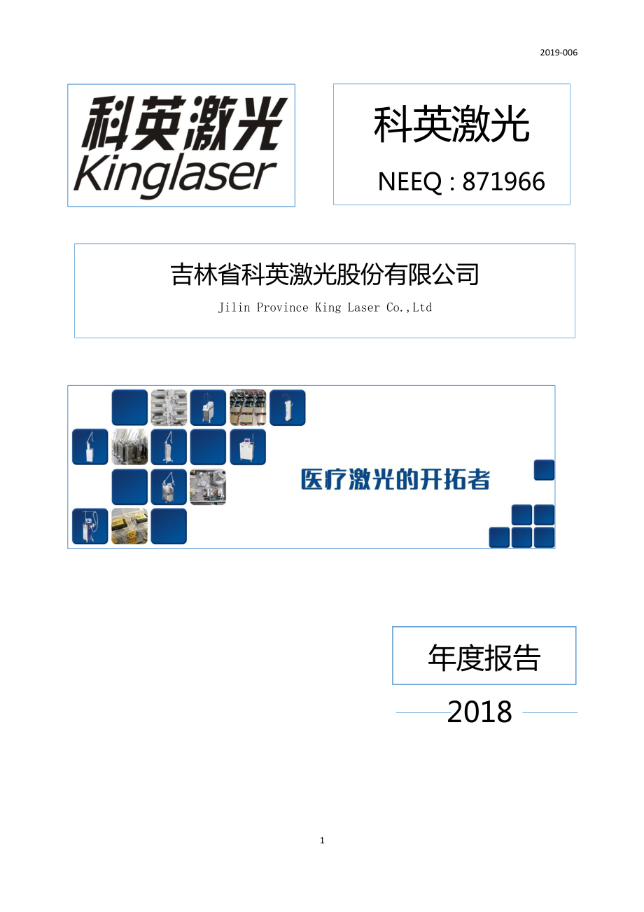 871966_2018_科英激光_2018年年度报告_2019-03-14.pdf_第1页