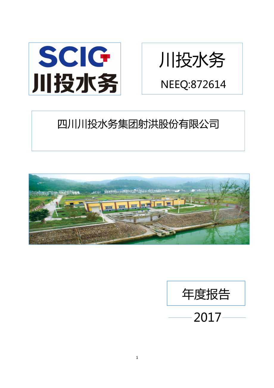 872614_2017_川投水务_2017年年度报告_2018-03-26.pdf_第1页