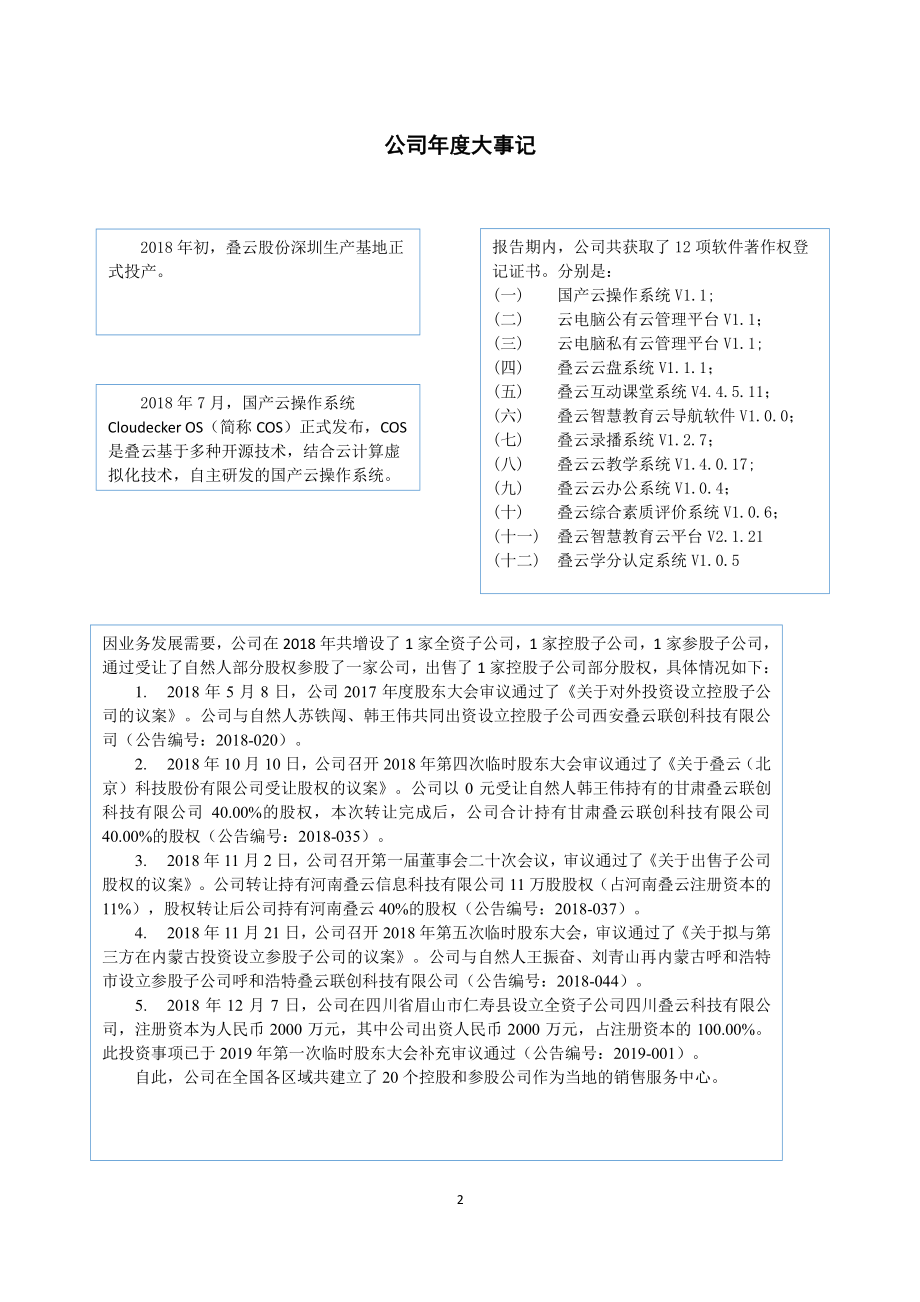 871400_2018_叠云股份_2018年年度报告_2019-04-23.pdf_第2页