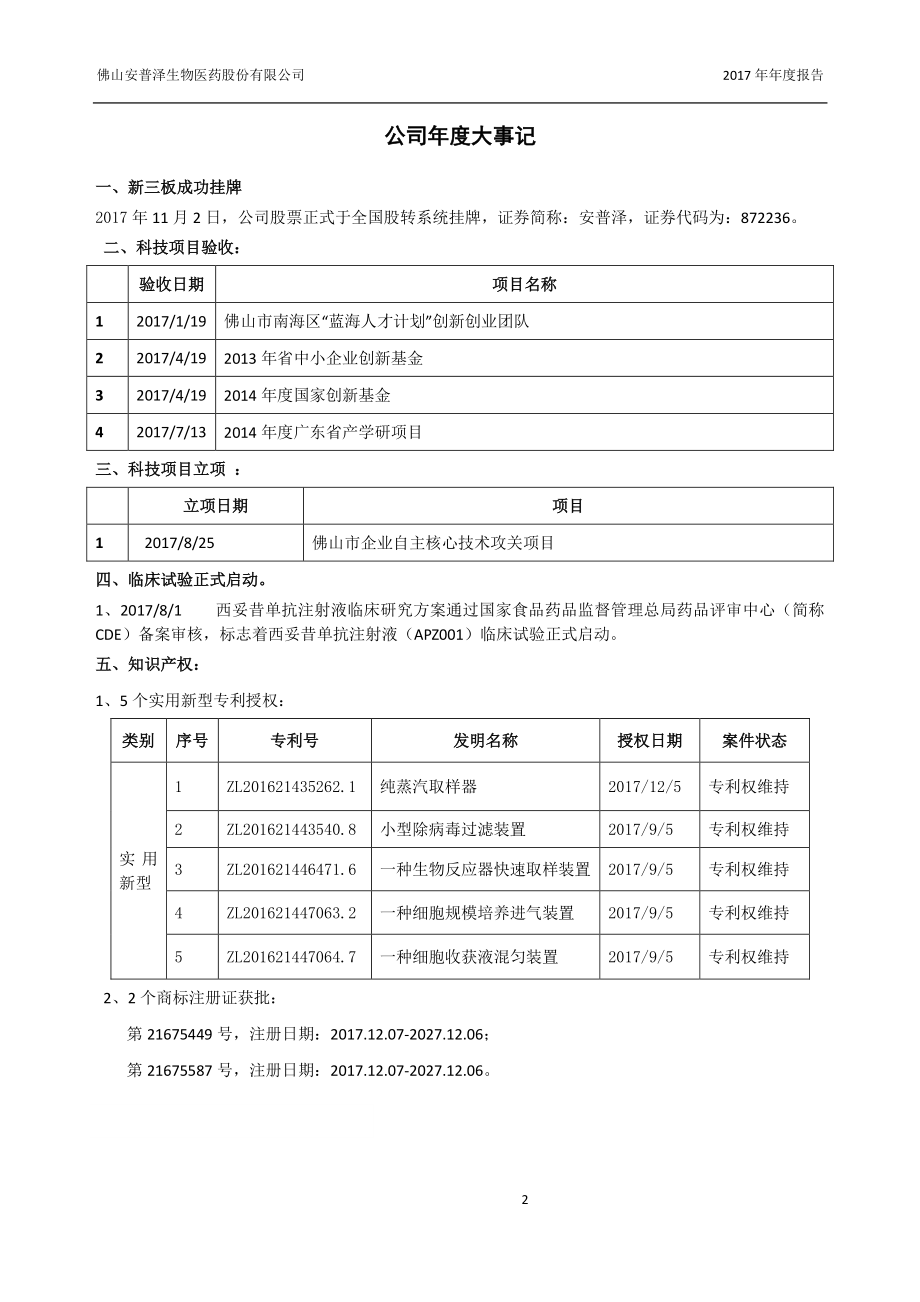 872236_2017_安普泽_2017年年度报告_2018-04-15.pdf_第2页