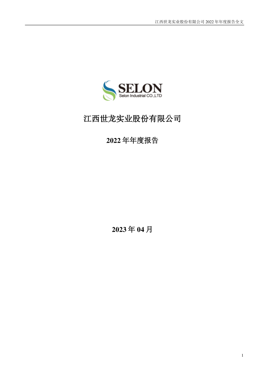 002748_2022_世龙实业_2022年年度报告_2023-04-28.pdf_第1页