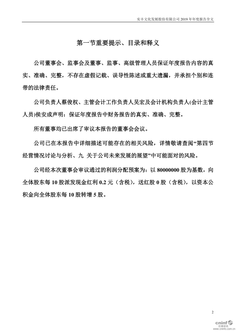 002862_2019_实丰文化_2019年年度报告_2020-04-28.pdf_第2页