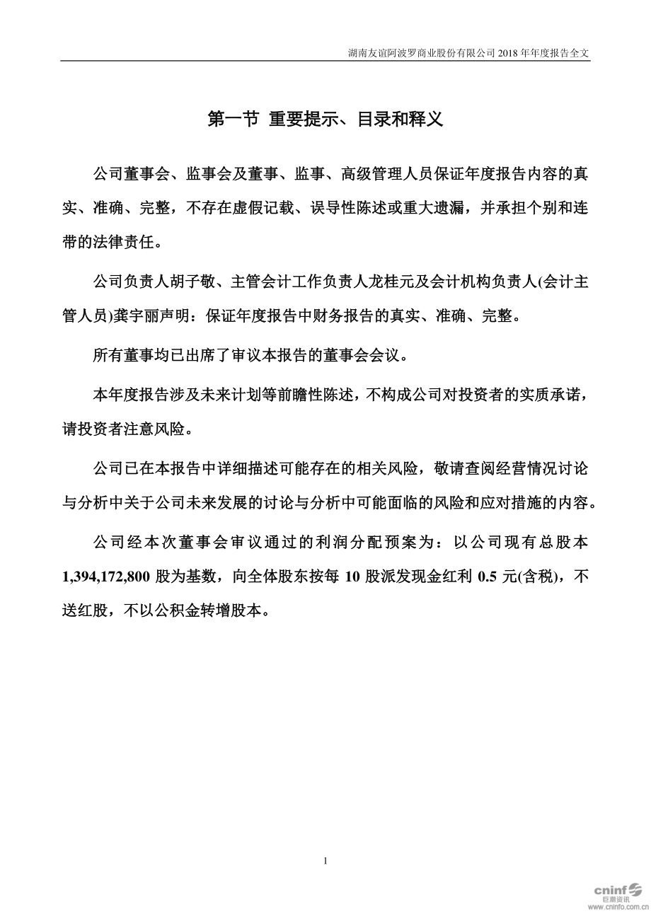 002277_2018_友阿股份_2018年年度报告_2019-04-10.pdf_第2页