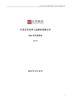 300641_2022_正丹股份_2022年年度报告_2023-04-25.pdf